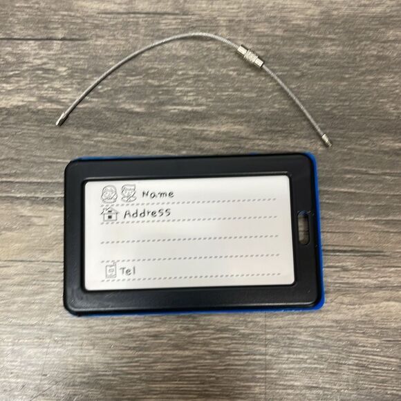 Blue and Yellow Airplane Luggage Tag "Fly". - Picture 2 of 3